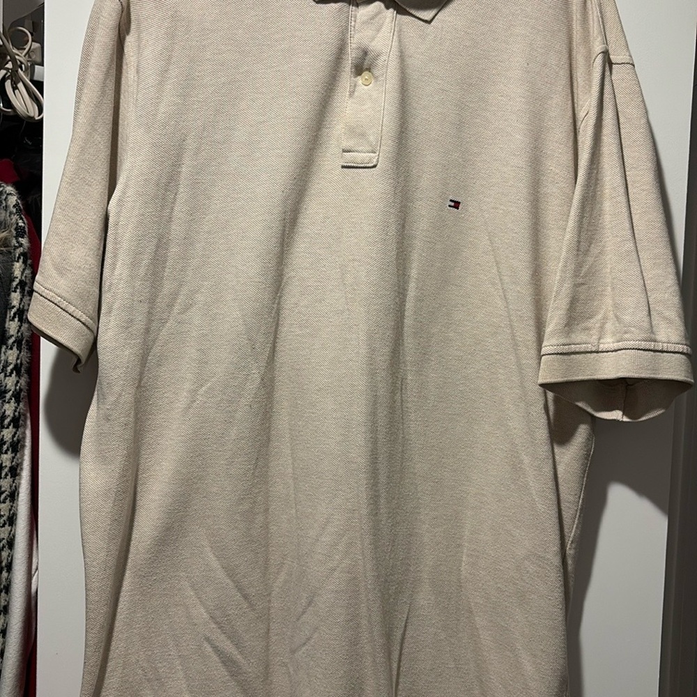 Tommy Hilfiger Cream Polo Shirt Casual Style